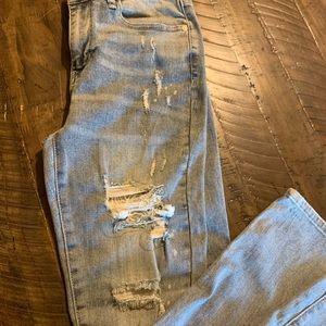 Judy Blue Los Angeles Skinny Lace Patch Distressed Jeans